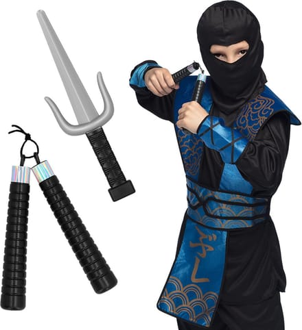 Boland - Set 2 speelgoedwapens Ninja - Sai + nunchucks - Ninja's - Carnaval - Themafeest