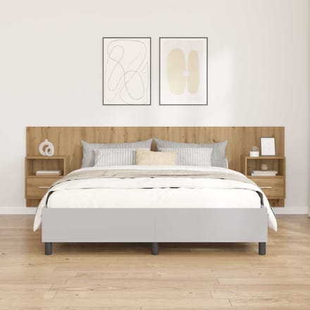 vidaXL - Hoofdeinde - Met - Kast - 3 - st - Artisan - Eiken - Bewerkt - hout