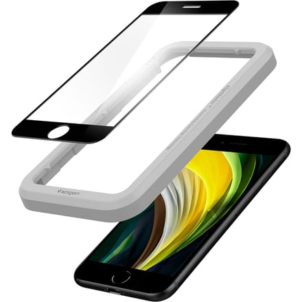 Spigen AlignMaster Full Cover Glass met Montage Frame voor Apple iPhone SE 2020/2022 - Zwart