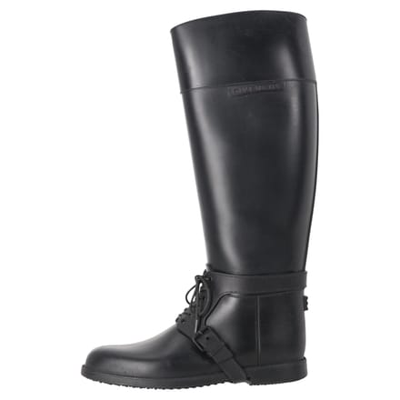 Givenchy kniehoge regenlaarzen met vetersluiting in zwart rubber