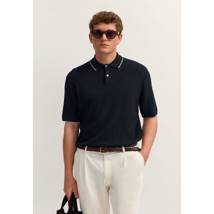 Bugatti Herren Polo shirt gebreid in regular fit