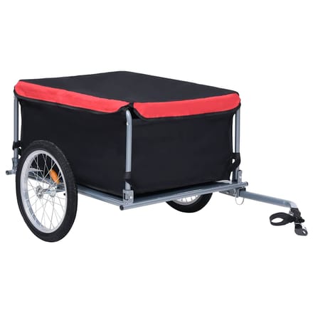 vidaXL - Fietstrailer - 65 - kg - zwart - en - rood
