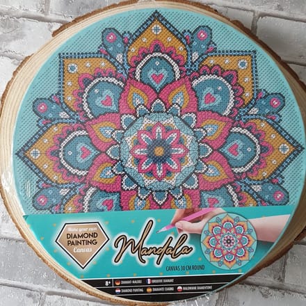 Grafix Diamond Painting Mandala canvas Ø30cm vanaf 8 jaar (Groen)