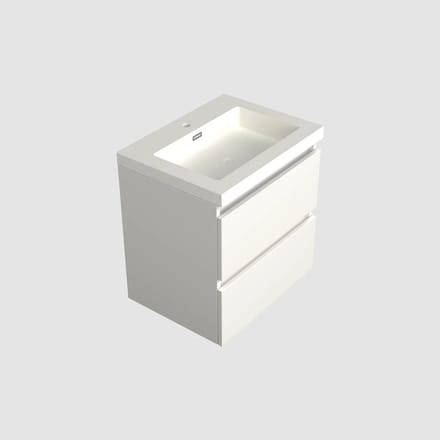 Dutchline Badmeubel Onderkast – Glans Wit – 60x46cm – 2 Lades – 1 Uitsparing