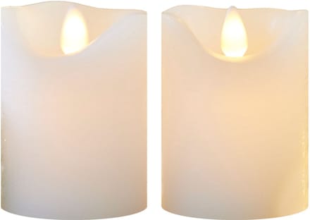 Sirius Sara LED Kaarsen – Set van 2 – Ivoorkleur – Beweegbare Vlam – Stompkaars Sfeerverlichting