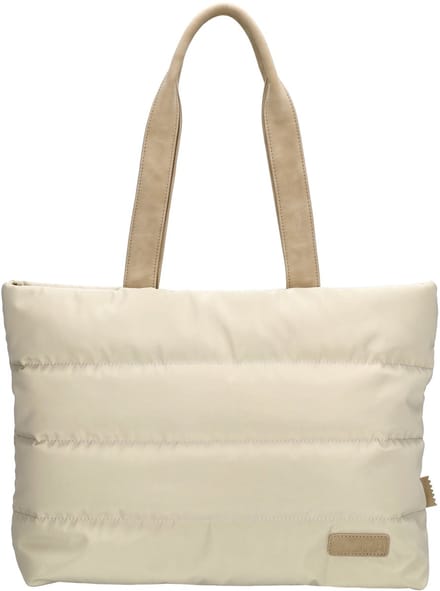 Zebra Trends Elske Shopper - 15,6" Laptoptas - Crossbody Schoudertas - Soft Puffer Tas - Crème