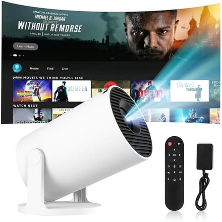Mini Beamer 4K – Draagbare Projector Android 11, WiFi 6 & Bluetooth 5.4 – 180° Draaibaar, 1080P Full HD