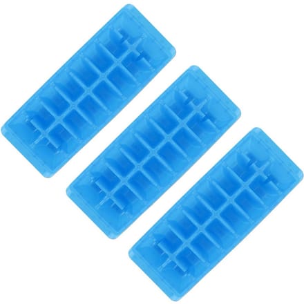 Set van 3 blauwe ijsblokjesbakjes met 16 ijsblokjes Fackelmann