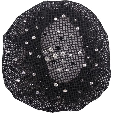 Qhp Crystal strass haatnetje / Knotnetje Black - Silver
