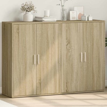 vidaXL - Dressoirs - 2 - st - 60x31x84 - cm - bewerkt - hout - sonoma - eikenkleurig