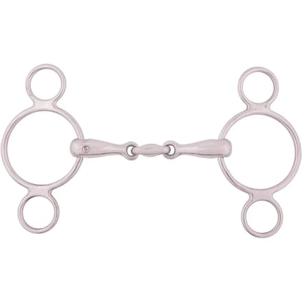 Roestvrijstalen 3-rings bit voor verstelbaar enkel paard BR Equitation