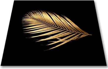 Papillon Inductie beschermer - Antislip Afdekmat - 60x60 - Palmboomblad Goud
