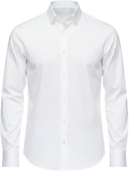 OMBRE Overhemd - Slim Fit - Katoen - Lange Mouw Wit M