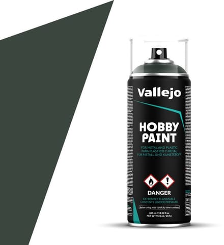 Vallejo Hobbyverf - 28026 Dark Green Primer - Spray - Verf spuitbus - 400 ml