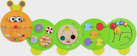 Viga Toys educatief speelgoed Caterpillar Activity Wall Panels FSC hout.