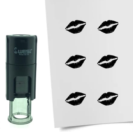 CombiCraft Stempel Kus 10mm rond - Zwarte inkt