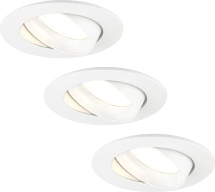 Ledvion - 3X LED Inbouwspot Rio - Wit - Dimbaar - 3W - 2700K - Ø85 mm