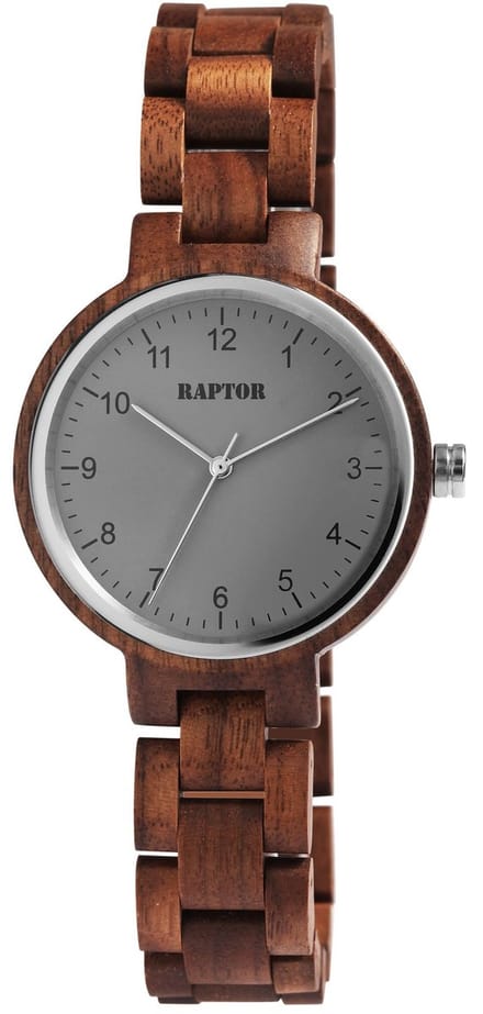 Raptor Dameshorloge walnotenhout Sherin, Mineralglas