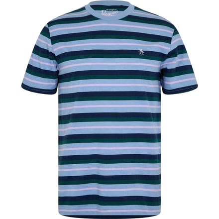 Original Penguin Heren 4 Strepen T-Shirt (Vervagen Denim)