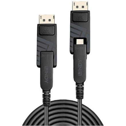 LINDY 38481 DisplayPort-kabel USB Aansluitkabel Mini DisplayPort-stekker, Mini DisplayPort-stekker 20.00 m Zwart 8K UHD