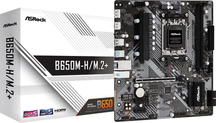 Asrock Moederbord B650M-H Voor Amd B650 Ddr5 M2 Sata3 Usb30 Pcie40 Am5 Matx
