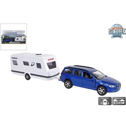 Kids Globe Volvo V70 met Dethleffs Caravan