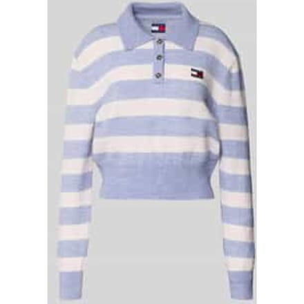 Tommy Hilfiger Fluffy Polo Sweater Periwinkle Dust/multi Stripe Taglia: XS | Polo Outlet | Donna | Blu