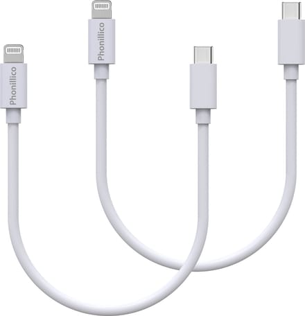 2x Lightning naar USB C Kabel Wit - 0,2 meter - Oplaadkabel voor iPhone 14 / 14 PLUS / 14 PRO / 14 PRO MAX / 13 / 13 MINI / 13 PRO / 13 PRO MAX