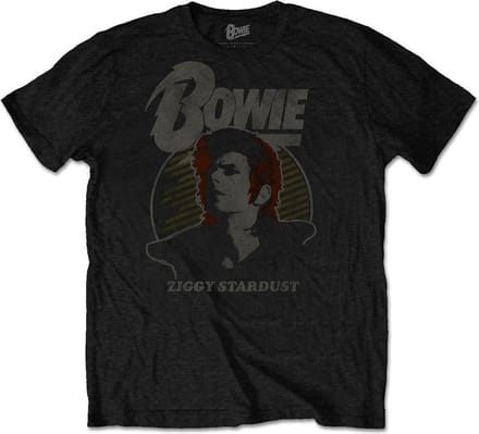 David Bowie Heren Tshirt -S- Vintage Ziggy Zwart