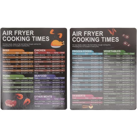 20x16cm Accessoires Friteuse Temps de Cuisson Friteuse Aimantée Aide-Mémoire Référence de Température pour Ménage black