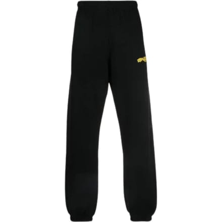 Gebroken witte Crystal Wiz slanke zwarte joggingbroek met manchetten