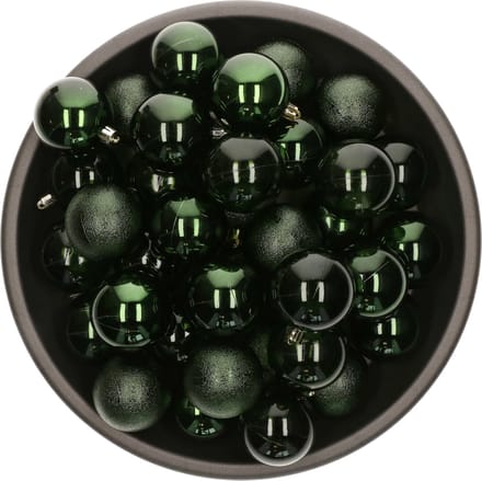 Decoris kerstballen - 25x stuks - 6 cm -kunststof - donkergroen