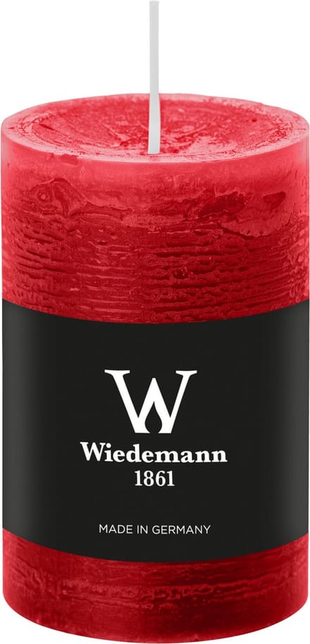 Wiedemann Cilinderkaars/stompkaars - rustieke kaars - rood - 6 x 9 cm - 30 branduren