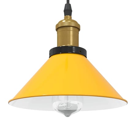 vidaXL Hanglamp in hoogte verstelbaar E27 Ø22 cm metaal glanzend geel