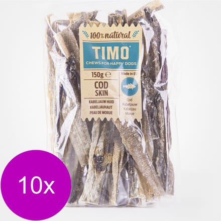 Timo Kabeljauwhuid - Hondensnacks - 10 x 150 g