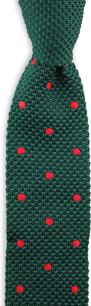 We Love Ties - Stropdassen - Stropdas Spotted Frank - groen / rood