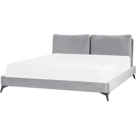 MELLE - Tweepersoonsbed - Grijs - 180 x 200 cm - Fluweel