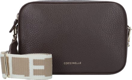 COCCINELLE Leren Schoudertas Tebe Crossover Bag Fondant Brown Donkerbruin