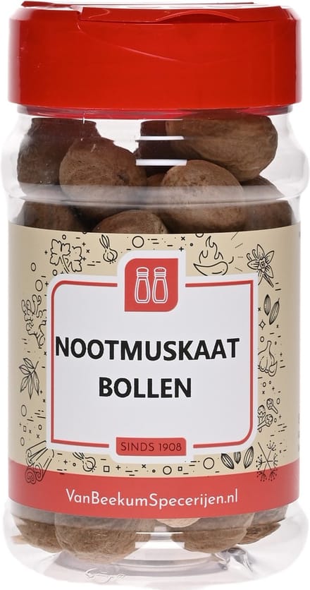 Van Beekum Specerijen - Nootmuskaat Bollen - Pot 160 Gram