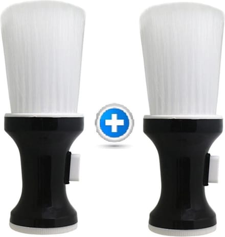 Maxenza Nekborstel - Nekkwast - Kappersborstel Hoog Kwaliteit - Professionele Barber Brush - 2 Stuks - Wit