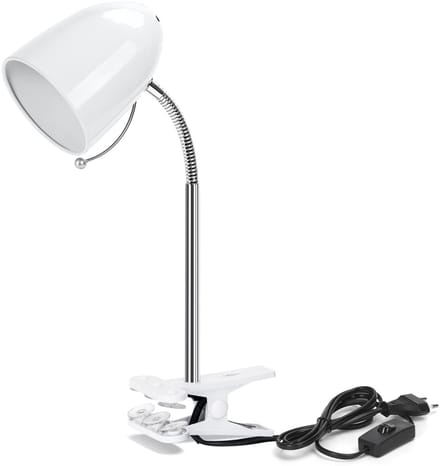 Aigostar 10LR5- Bureaulamp - Klemlamp - E27 fitting - Verstelbare Leeslamp - Tafellamp - Wit - Excl. lichtbron