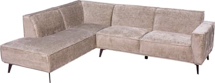 Tower Living - Leeds hoekbank + ottoman links touch - taupe