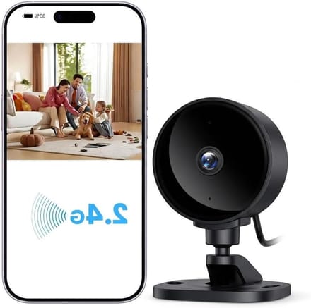 Beveiligingscamera Binnen - Nachtzicht Camera - Huis Bewaken - Bewegingsdetectie - 6.5x7x9 cm - Wit
