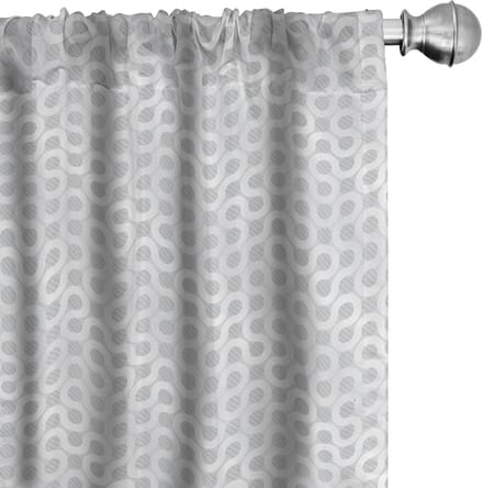 ABAKUHAUS – Grijs-wit voorhangen geometrisch 2x75x175 cm – mikrofaser, halfdonker