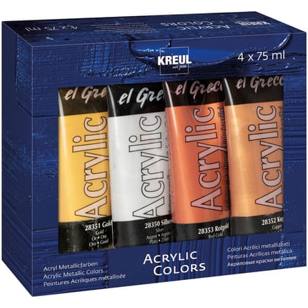 KREUL Acrylverf el Greco Acrylic Metallic, 75 ml, set van 4
