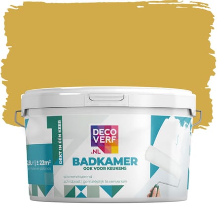 Decoverf badkamer verf mosterdgeel, 2.5L