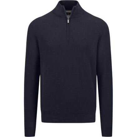 Fynch-Hatton Trui Troyer Zip Uni Color Structure Navy / male