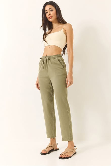Enkellange Skinny Broek met Zakken
