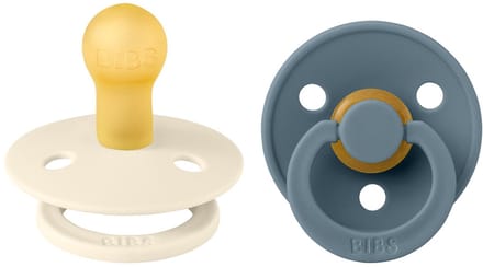 BiBS - Colour Pacifier - Stage 1 Fopspeen - 0+ maanden - 2 stuks - Ivory / Petrol