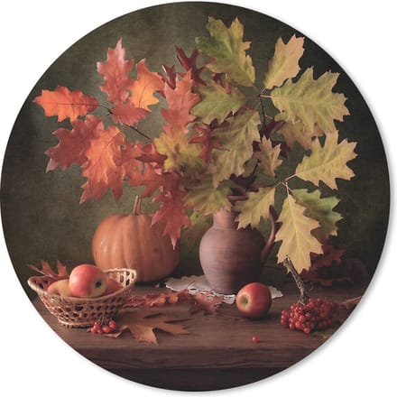 Muismat rond 20x20 cm - Mousepad Bladeren - Fruit - Stilleven - Ronde muismatten
